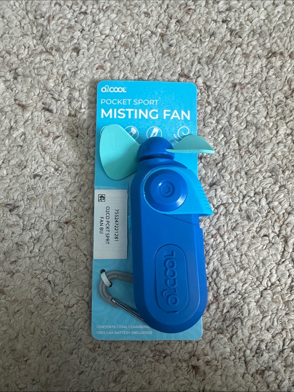Ozcoool Blue Pocket Sport Misting Fan — Portable Personal Cooling